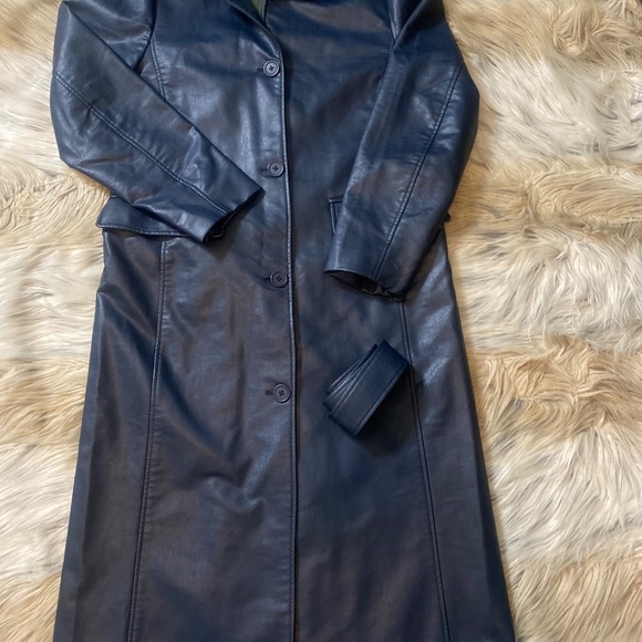 Navy Blue Full Length Rebecca Minkoff Trench - Picture 2 of 7